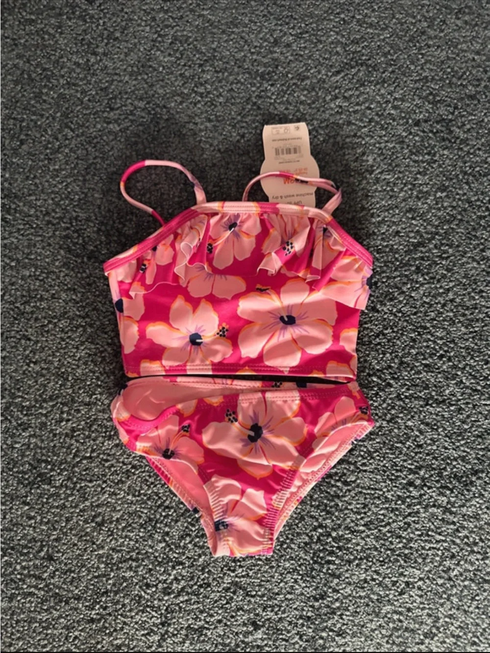 wonder nation Pink Floral Two-Piece Swim Set